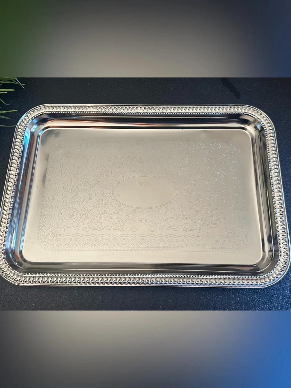 Decorative Metal Serving Tray - Elegant Home Accent